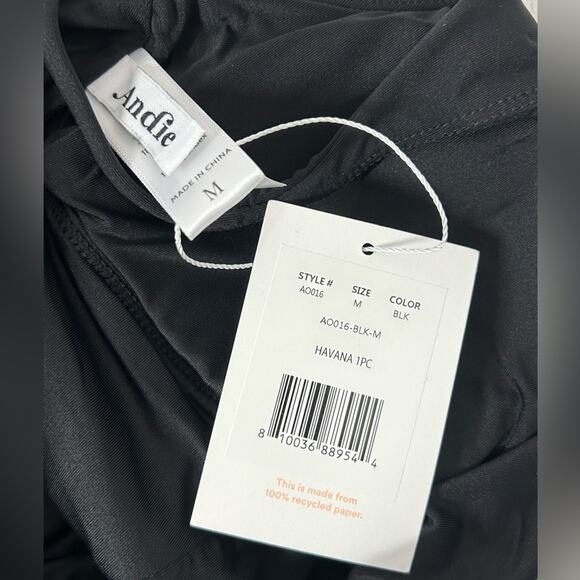 Andie Swim 'The Havana' Black One-Piece Swimsuit - Size Medium NWT - Picture 6 of 8